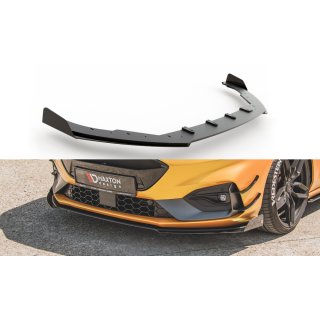 Robuste Racing Front Ansatz passend für + Flaps Ford Focus ST / ST-Line Mk4 schwarz Hochglanz