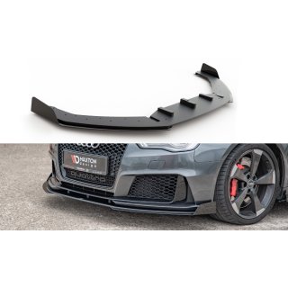 Robuste Racing Front Ansatz passend für + Flaps Audi RS3 8V Sportback schwarz Hochglanz