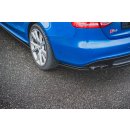 Heck Ansatz Flaps Diffusor passend für Audi S4 / A4 S-Line B8 Sedan schwarz matt