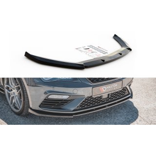 Front Ansatz V.6 passend für Seat Leon Cupra / FR Mk3 FL schwarz Hochglanz