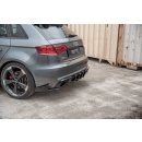 Rennen Haltbarkeit Heck Ansatz Flaps Diffusor passend für + Flaps Audi RS3 8V Sportback schwarz Hochglanz