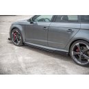 Rennen Haltbarkeit Seitenschweller Ansatz passend für + Flaps Audi RS3 8V Sportback schwarz Hochglanz