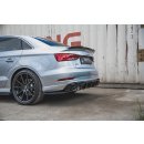 Diffusor Heck Ansatz passend für Audi S3 Sedan 8V Facelift schwarz Hochglanz