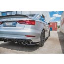 Heck Ansatz Flaps Diffusor V.2 passend für Audi S3 Sedan 8V Facelift schwarz Hochglanz