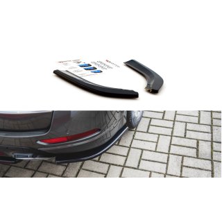 Heck Ansatz Flaps Diffusor passend für Ford S-Max Vignale Mk2 Facelift Carbon Look