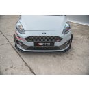 Robuste Racing Front Ansatz passend für + Front Stoßstangen Racing Flaps passend für Ford Fiesta Mk8 ST / ST-Line schwarz Hochglanz