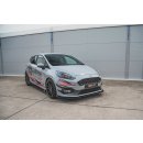 Robuste Racing Front Ansatz passend für + Front Stoßstangen Racing Flaps passend für Ford Fiesta Mk8 ST / ST-Line schwarz Hochglanz