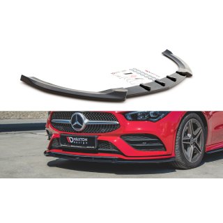 Front Ansatz V.2 passend für Mercedes-Benz CLA AMG-Line C118 schwarz matt