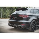 Heck Ansatz Flaps Diffusor V.2 passend für Audi RS3 8V Sportback Facelift schwarz Hochglanz