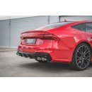 Diffusor Heck Ansatz passend für + Endschalldampfer Sportauspuff Attrappe Audi A7 C8 S-Line