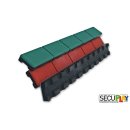 SECUPLAY Gummi Mähkante / Rasenkante 100x10x3,6cm rot, Fallschutz Rasenmähkante