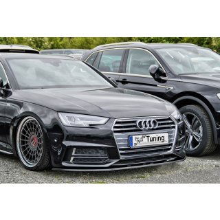 Cup Frontspoilerlippe aus ABS passend für Audi  A4 S-Line + S4 Typ: B9 ab Bj.:2015- - Seidenmattschwarz