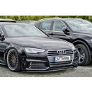 Cup Frontspoilerlippe aus ABS passend für Audi  A4 S-Line + S4 Typ: B9 ab Bj.:2015- - Seidenmattschwarz