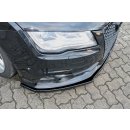 Cup Frontspoilerlippe aus ABS passend für Audi  A7 S-Line + S7 Bj.: 2010-2014 - Seidenmattschwarz