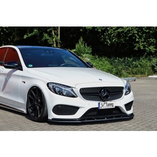 CUP Frontspoilerlippe aus ABS passend für Mercedes  Benz C43 AMG, W205 Bj.: 2016-2018 - Seidenmattschwarz