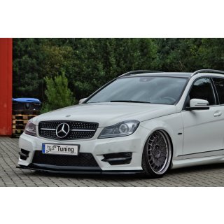 CUP Frontspoilerlippe aus ABS passend für Mercedes  Benz C-Klasse, W204/ S204/ C204 AMG-Line Bj.: 2011-2015 - Seidenmattschwarz