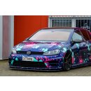 Cup Frontspoilerlippe aus ABS passend für VW  Golf 7 R + R-Line, Typ AU Bj.: 2014-2017 - Seidenmattschwarz