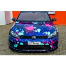 Cup Frontspoilerlippe aus ABS passend für VW  Golf 7 R + R-Line, Typ AU Bj.: 2014-2017 - Seidenmattschwarz