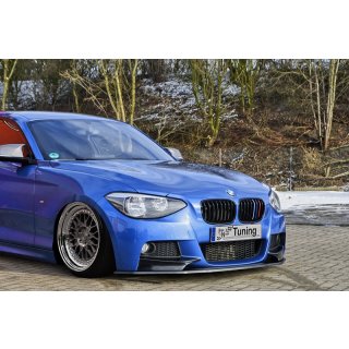 CUP Frontspoilerlippe aus ABS gefertigt passend für BMW  1er F20/F21, M- Paket Bj.: 2011-2015 - Seidenmattschwarz