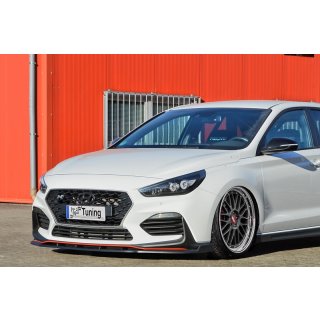 CUP Frontspoilerlippe aus ABS, mit Flaps passend für Hyundai  i30N + N-Performance ( PDE) ab Bj.: 2017- - Seidenmattschwarz