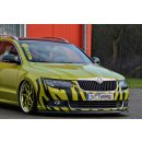 Cup Frontspoilerlippe aus ABS, nur passend für Fahrzeuge mit Styling Stoßstange passend für Skoda  Superb 2,   3T Bj.: 2008-2013 - Seidenmattschwarz