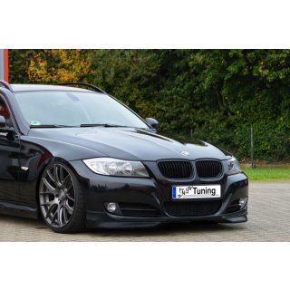 Frontspoilerecken Satz aus ABS passend für BMW  3er E90/E91 Facelift Bj.: 09/2008- - Seidenmattschwarz