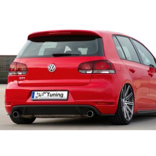 Heckansatz Heckdiffusor Seitenteile aus ABS nur passend für Golf 6 GTI / GTD  im Golf 7 GTI Look, flache Ausführung für Seriendiffusor passend für VW  Golf 6, Typ.1K Bj.: 2008-2013 - Seidenmattschwarz