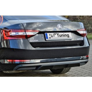 Heckdiffusor aus ABS, nicht für Fahrzeuge mit sichtbaren Endrohren passend für Skoda  Superb 3,   3T/3V Ab Bj.: 2015- - Seidenmattschwarz