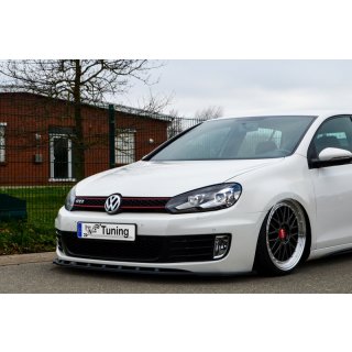 Cup Frontspoilerlippe aus ABS, nur passend für Modell GTI + GTD, Phase 2 passend für VW  Golf 6, Typ.1K Bj.: 2008-2013 - Seidenmattschwarz