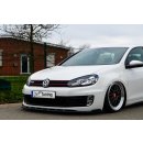 Cup Frontspoilerlippe mit Seiten Wing aus ABS, nur passend für Modell GTI + GTD, Phase 2 passend für VW  Golf 6, Typ.1K Bj.: 2008-2013 - Seidenmattschwarz