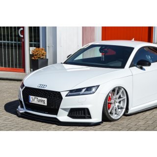 Cup Frontspoilerlippe Phase 2, aus ABS Kunststoff gefertigt passend für Audi  TTS, 8S Bj.: 2014-2018 - Seidenmattschwarz