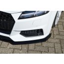 Cup Frontspoilerlippe Phase 2 mit Seitlichem Wing, aus ABS Kunststoff gefertigt passend für Audi  TTS, 8S Bj.: 2014-2018 - Seidenmattschwarz