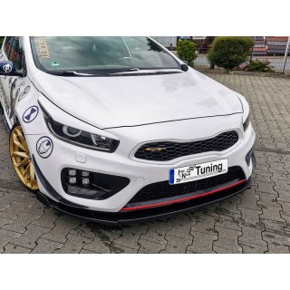 CUP Frontspoilerlippe mit seitlichen Wing aus ABS passend für Kia  Ceed GT, Pro Ceed GT Bj.:2013-2018 - Seidenmattschwarz