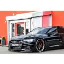 CUP Frontspoilerlippe aus ABS mit seitlichem Wing passend für Audi  A6 + S6 Typ C8, 4K ab Bj.:2018 - Seidenmattschwarz