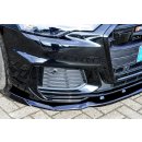 CUP Frontspoilerlippe aus ABS mit seitlichem Wing passend für Audi  A6 + S6 Typ C8, 4K ab Bj.:2018 - Seidenmattschwarz