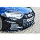 CUP Frontspoilerlippe aus ABS mit seitlichem Wing passend für Audi  A6 + S6 Typ C8, 4K ab Bj.:2018 - Seidenmattschwarz