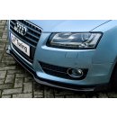 Cup Frontspoilerlippe Phase 2 mit Seitlichem WIng aus ABS passend für Audi  A5 / B8 Bj.:2005-2011 - Seidenmattschwarz