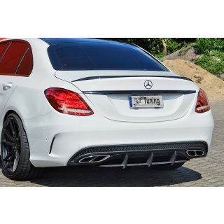 Gefräßter Heckansatz in perfekter Race Track Optik passend für Mercedes  Benz C43 AMG, W205 Bj.: 2016-2018 - Seidenmattschwarz