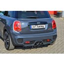 Gefräßter Heckansatz in perfekter Race Track Optik mit Finnen   passend für Mini  Cooper JCW, F55/F56 Ab Bj.:2014- - Seidenmattschwarz