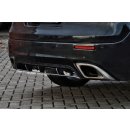 Gefräßter Heckansatz für original OPC Heckstoßstange in perfekter Race Track Optik aus ABS passend für Opel  Insignia OPC Ab Bj.: 2009- - Seidenmattschwarz