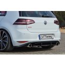 Gefräßter Heckansatz in perfekter Race Track Optik mit Finnen aus ABS ( nur GTI ) passend für VW  Golf 7 GTI Clubsport ab Bj.: 02/2016- - Seidenmattschwarz