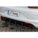 Gefräßter Heckansatz in perfekter Race Track Optik mit Finnen aus ABS  passend für VW  Scirocco R Facelift ab Bj.: 2014 - Seidenmattschwarz