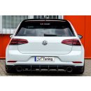 Gefräßter Heckansatz in perfekter Race Track Optik mit Finnen aus ABS passend für VW  Golf 7 GTI TCR ab Bj.: 2019- - Seidenmattschwarz