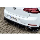 Gefräßter Heckansatz in perfekter Race Track Optik mit Finnen aus ABS+ Gefräste Seitenteile passend für VW  Golf 7 GTI TCR ab Bj.: 2019- - Seidenmattschwarz