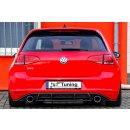 Gefräßter Heckansatz in perfekter Race Track Optik mit Finnen aus ABS (nur GTI) passend für VW  Golf 7 GTI + GTD Typ AU Bj.: 2013-2017 - Seidenmattschwarz