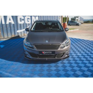 Front Ansatz V.1 für Peugeot 308 Mk2 Facelift schwarz Hochglanz