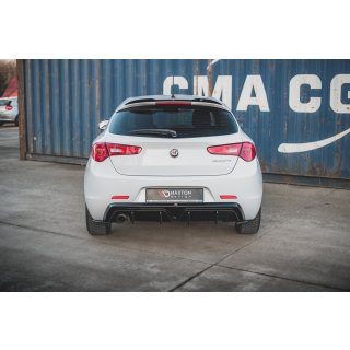 Heck Ansatz Flaps Diffusor V.3 für Alfa Romeo Giulietta Facelift schwarz Hochglanz