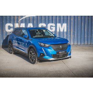 Front Ansatz V.1 für Peugeot 2008 Mk2 schwarz Hochglanz