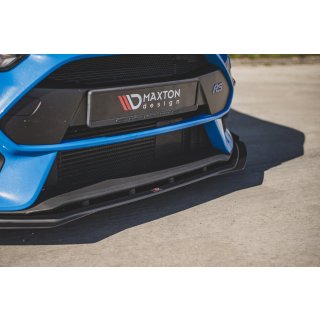 Robuste Racing Front Ansatz für passend +Flaps für Ford Focus RS Mk3 schwarz Hochglanz