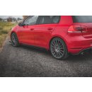 Robuste Racing Seitenschweller Ansatz für für + Flaps Volkswagen Golf GTI Mk6  schwarz Hochglanz